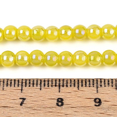 Гальванические непрозрачные стеклянные бусины GLAA-T032-P4mm-AB16-1