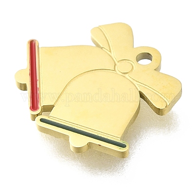 Эмалевые подвески из нержавеющей стали 304 с ионным покрытием (IP) на рождественскую тематику STAS-B075-36G-01-1