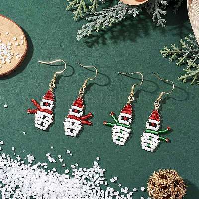 2 пара сережек-подвесок из круглого бисера Toho EJEW-MZ00566-1