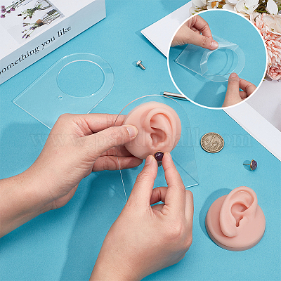 2 шт. 2 стиля силиконовые гибкие модели ушей для демонстрации частей тела AJEW-OC0014-27-1