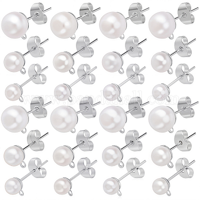 120 шт. 3 размера железных сережек-гвоздиков STAS-SP0001-51P-1