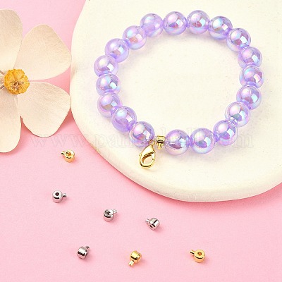 8 шт. 2 цвета латунные обжимные бусины KK-YW0001-18-1