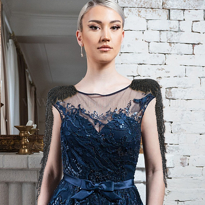 2 шт. эполеты с кисточками из смоляных бусин FIND-FH0016-57B-1