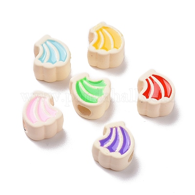 Прорезиненный стиль акриловые европейские бусины SACR-E009-11-1