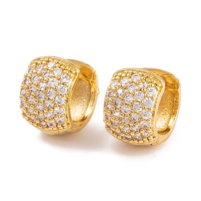 Серьги из латуни с фианитом EJEW-S219-12G-02-1