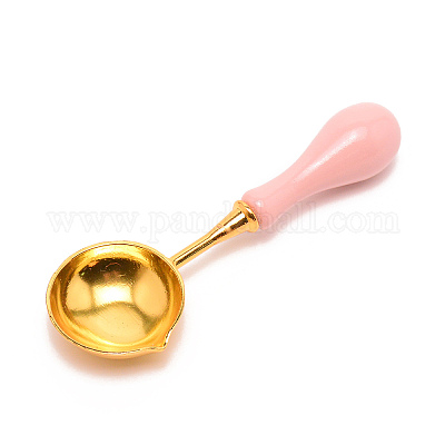 CRASPIRE 3 Pieces Pink Handle Sealing Wax Melting Spoon