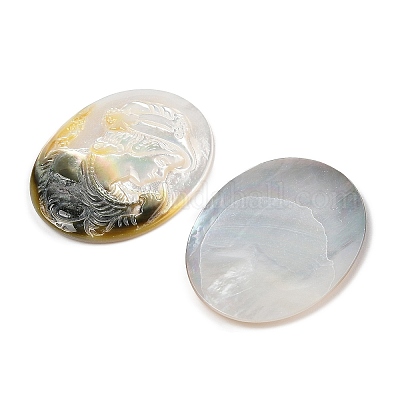 Оболочки губ натуральный черный кабошоны&nbsp;SSHEL-I026-04B-06-1