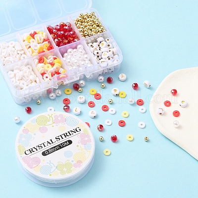 DIY Letter & Imitation Pearl & Heishi Beads Bracelet Making Kit, Including  Disc Polymer Clay & Electroplate Glass & ABS Plastic Imitation Pearl 