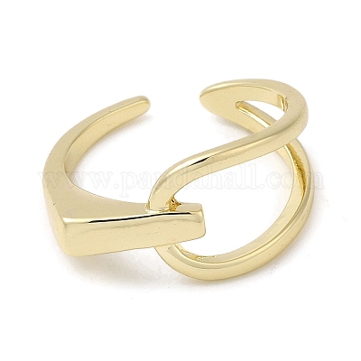 Латунные открытые кольца манжеты RJEW-Q778-52G-1