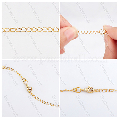 Wholesale Beebeecraft 18Pcs 3 Colors Gold Plated Necklace