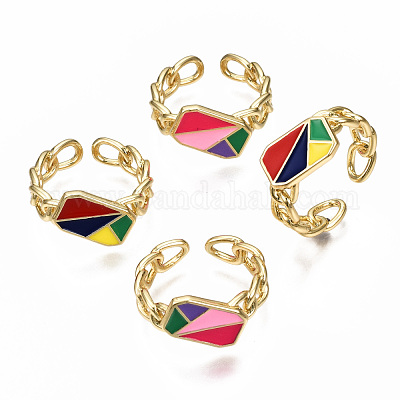 Манжеты из латуни с эмалью RJEW-N035-005-NF-1