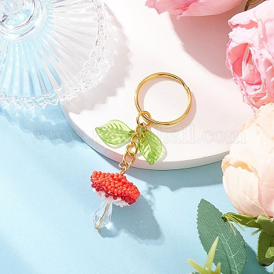 Брелок из стеклянных семян KEYC-MZ00046-01-1