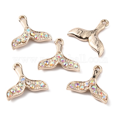 Подвески из цинкового сплава с разноцветными стразами FIND-WH0144-49LG-1