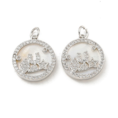 Латунные микропаве прозрачные подвески с фианитом KK-L211-018P-02-1