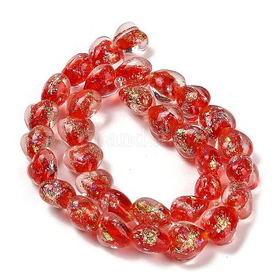 Нити стеклянных бусин из дихроичной фольги ручной работы DICH-U001-03G-1