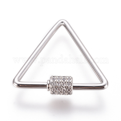 Латунь микропаве кубический цирконий винт карабин подвески с замком ZIRC-F105-06P-1