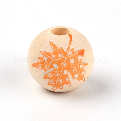 Бусины из натурального дерева осенняя тема WOOD-TAC0007-45C-1