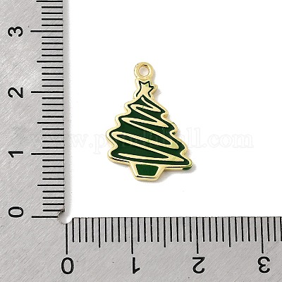 Рождественские латунные эмалевые подвески KK-L258-05G-C01-1