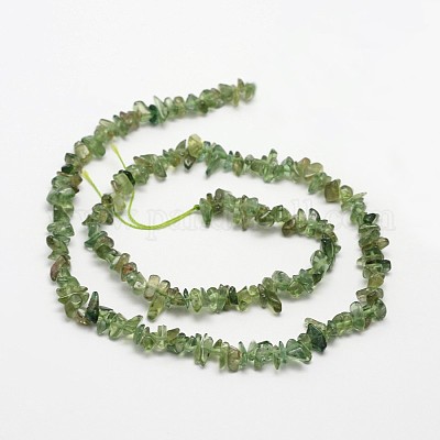 Чипсы природные зеленые пряди бусины апатит G-N0164-26-1