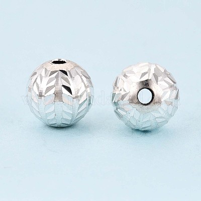 925 текстурированная бусина из стерлингового серебра STER-T008-45S-01-1