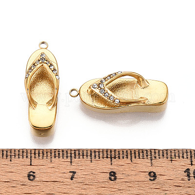 Подвески из нержавеющей стали 304 с паве из стразов STAS-T068-53G-1