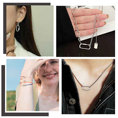 2 шт. 925 застежки-карабина из стерлингового серебра с родиевым покрытием STER-PH0002-42-1