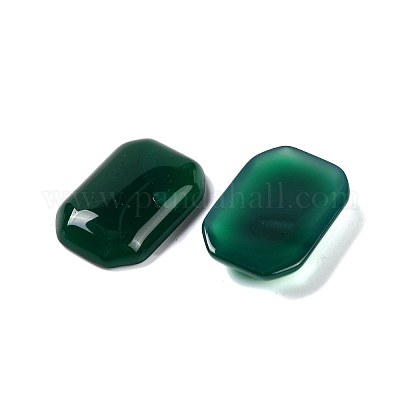 Натуральный зеленый агат оникс (окрашенный и нагретый) кабошоны G-B085-01A-03-1