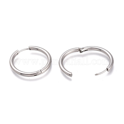 Серьги-кольца Huggie Hoop из нержавеющей стали 201 EJEW-O095-05-13-1