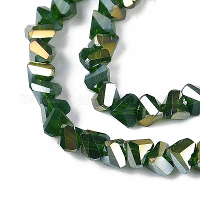 Гальванические непрозрачные стеклянные бусины GLAA-N022-4mm-17-1