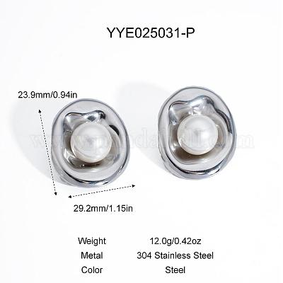 Винтажные овальные серьги-гвоздики из нержавеющей стали 304 для женщин BY2814-3-1