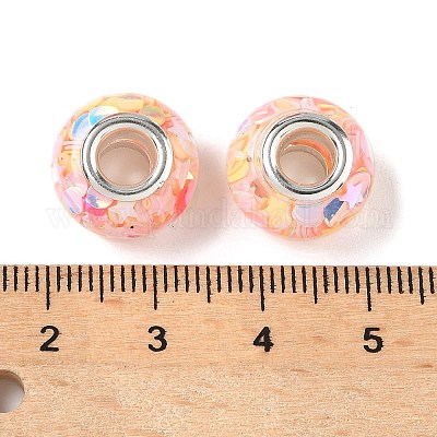 Прозрачные европейские бусины-рондель из смолы RESI-S023-13-1