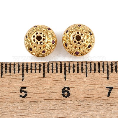 Латунные микро проложить кубического циркония бусы KK-F910-05G-1