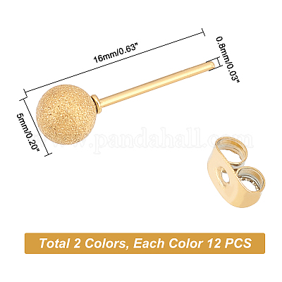2 цвет вакуумное покрытие PVD серьги-гвоздики из нержавеющей стали 304 EJEW-UN0001-44-1