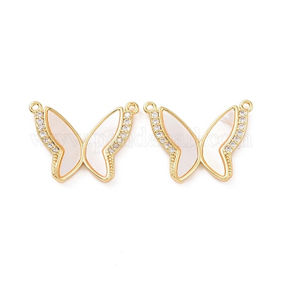 Латунные микропаве прозрачные подвески с фианитом KK-E068-VC149-1