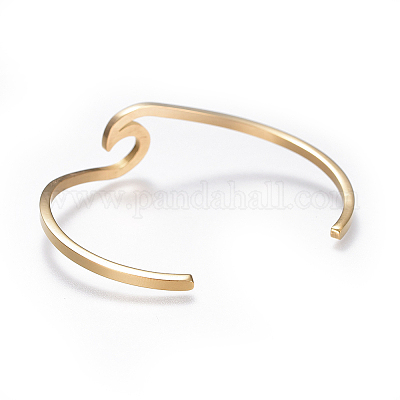 Браслеты-манжеты из нержавеющей стали 304 с ионным покрытием (IP)&nbsp;BJEW-G611-01G-1