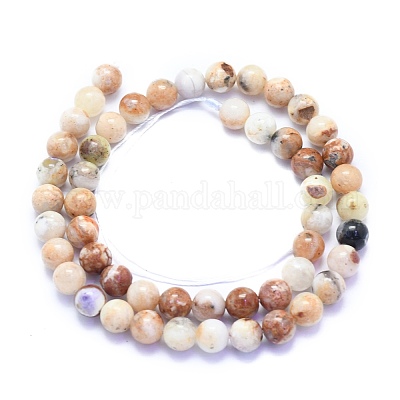 Натуральные фиолетовые опаловые бусины G-K310-C16-8mm-1