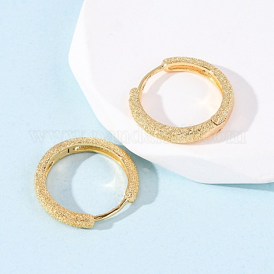 Круглые латунные серьги-кольца EJEW-F384-08G-1