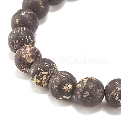 Круглые браслеты из бисера из натурального агата стрейч BJEW-JB08196-04-1