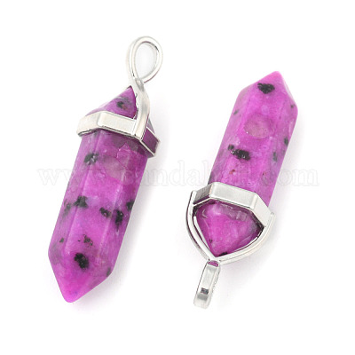 Подвески из натуральной кунжутной яшмы/киви из яшмы с двойным концом G-F295-04I-1