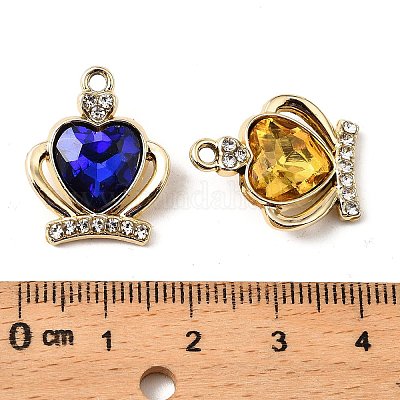 Подвески со стразами из сплава с ультрафиолетовым покрытием FIND-A054-03G-1