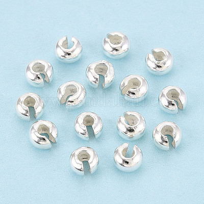 925 обжимные бусины из стерлингового серебра STER-T008-37S-03-1