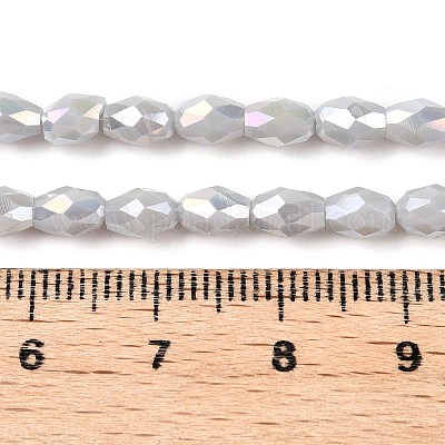 Непрозрачные однотонные гальванические стеклянные бусины EGLA-N013-P4mm-B05-1