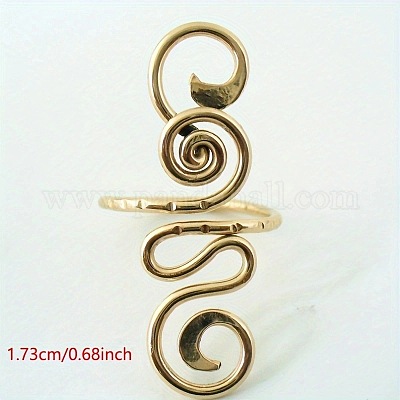 Регулируемые длинные кольца для пальцев ног из латунной витой проволоки в стиле бохо FS-WGB3A04-01-1