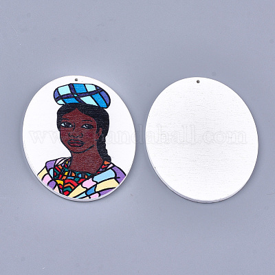 Печатные деревянные большие подвески WOOD-S050-09K-1