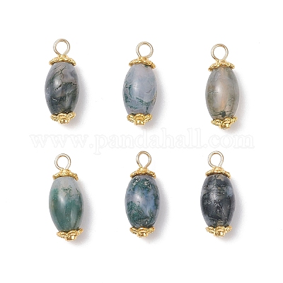 Подвески из натурального мохового агата (окрашенного и нагретого) PALLOY-JF04532-01-1