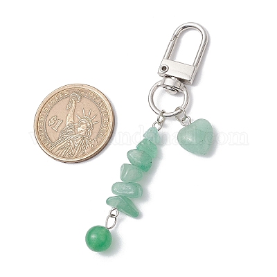 4 шт. подвеска в форме сердца круглой формы из натурального зеленого авантюрина HJEW-JM03194-1