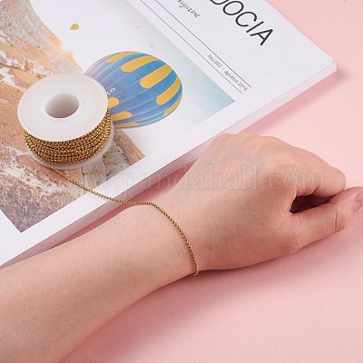 Шариковые цепи из нержавеющей стали 304 с ионным покрытием (IP) ручной работы STAS-F136-15G-10m-1