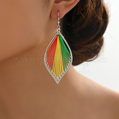 Листьев сплава болтающийся серьги ST8779-1