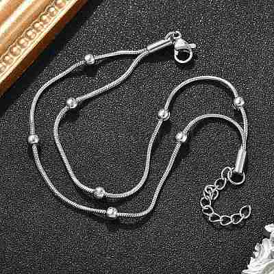 304 нержавеющая сталь цепи спутник многорядные браслеты для мужчин и женщин BJEW-Q038-11P-1