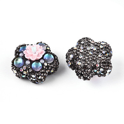 Полимерная глина в форме цветка со стразами CLAY-U023-01H-1